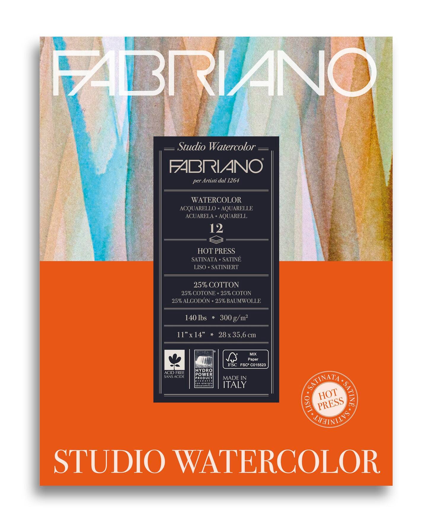 PAPER WATERCOLOR HOT PRESS 11X14 140 LB 12 SHTS