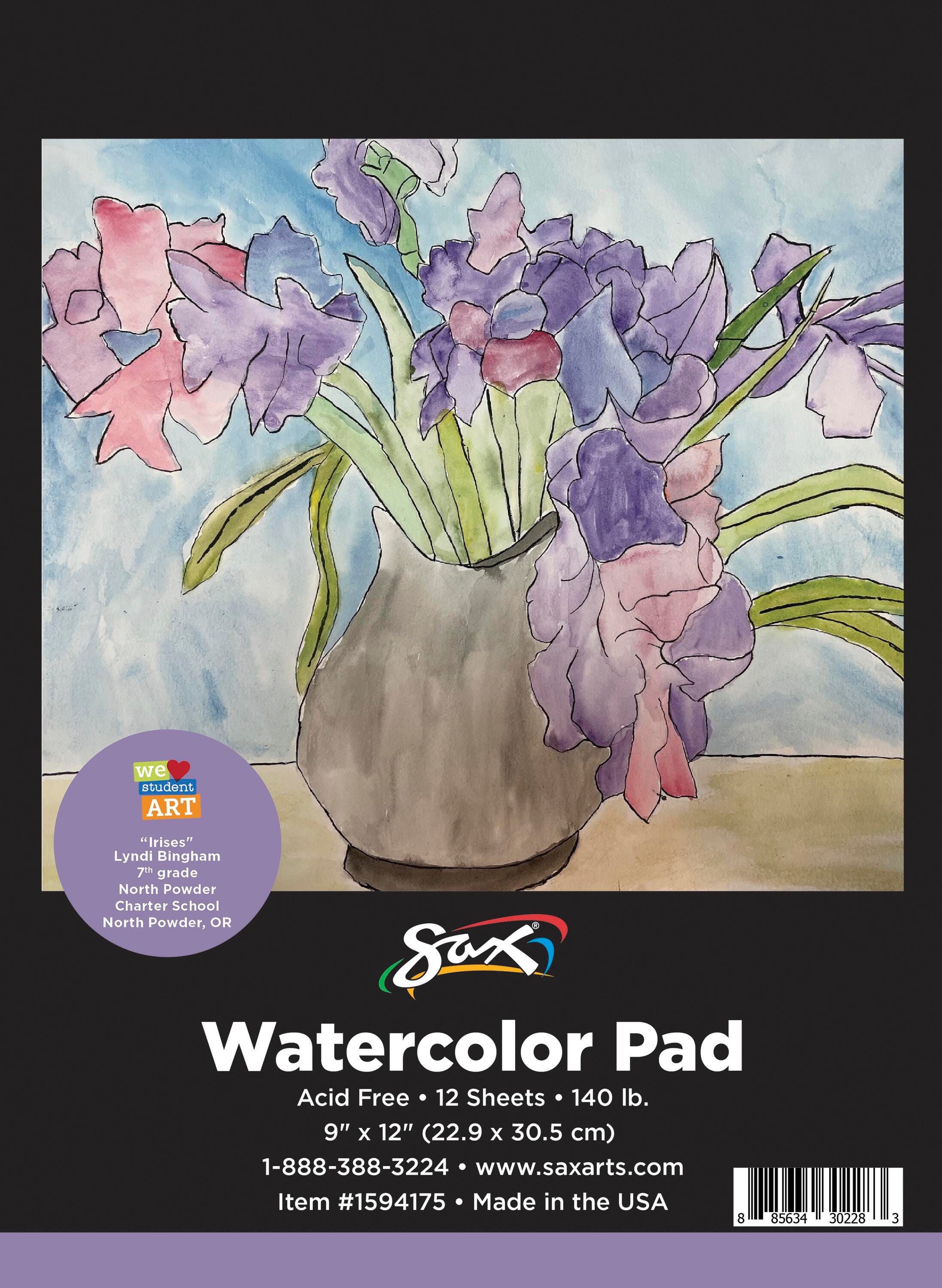PAPER PAD WATERCOLOR SAX 140 LB 9X12 IN 12 SHTS