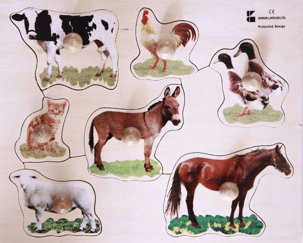 LARGE KNOB PUZZLE - FARM ANIMALS