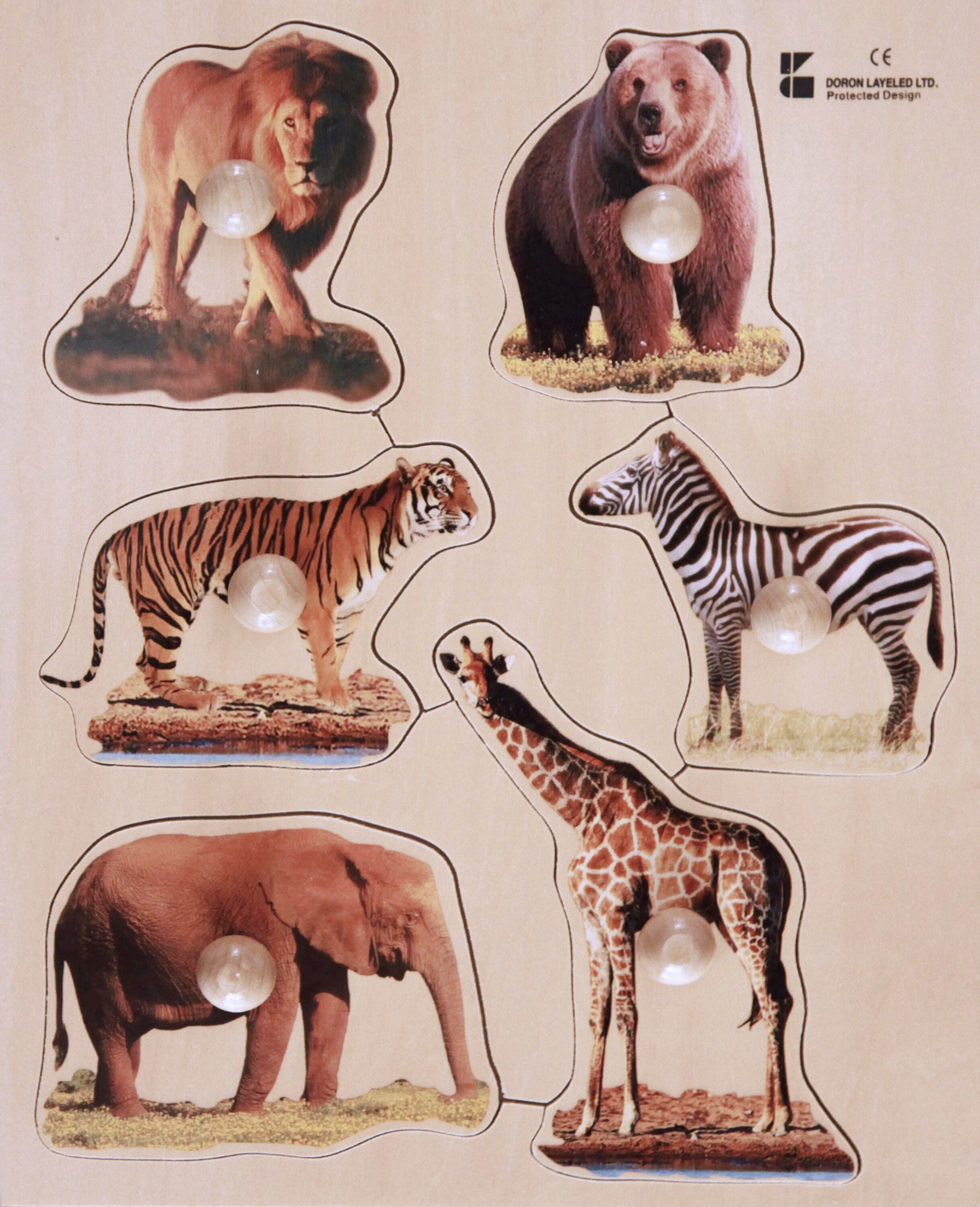LARGE KNOB PUZZLE - WILD ANIMALS