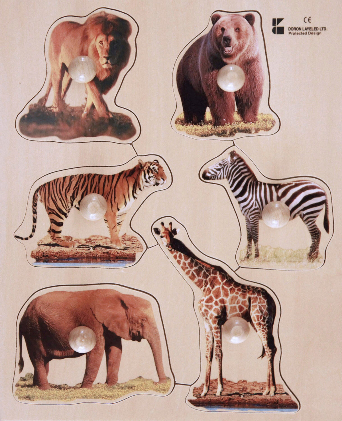 LARGE KNOB PUZZLE - WILD ANIMALS