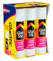 GLUE STIC PERMANENT AVERY 1.27 OZ WHITE PK OF 6