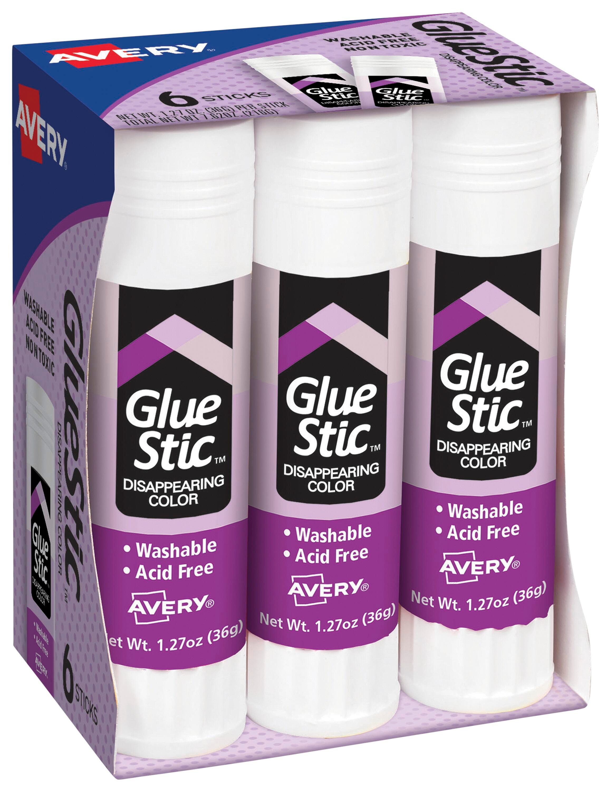 GLUE STIC PERMANENT AVERY 1.27 OZ PURPLE PK OF 6