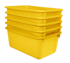 SCHOOL SMART PRIMARY COLORS STORAGE BIN - 7-7/8 X 12-1/4 X 5-3/8  - YELLOW - PACK OF 5