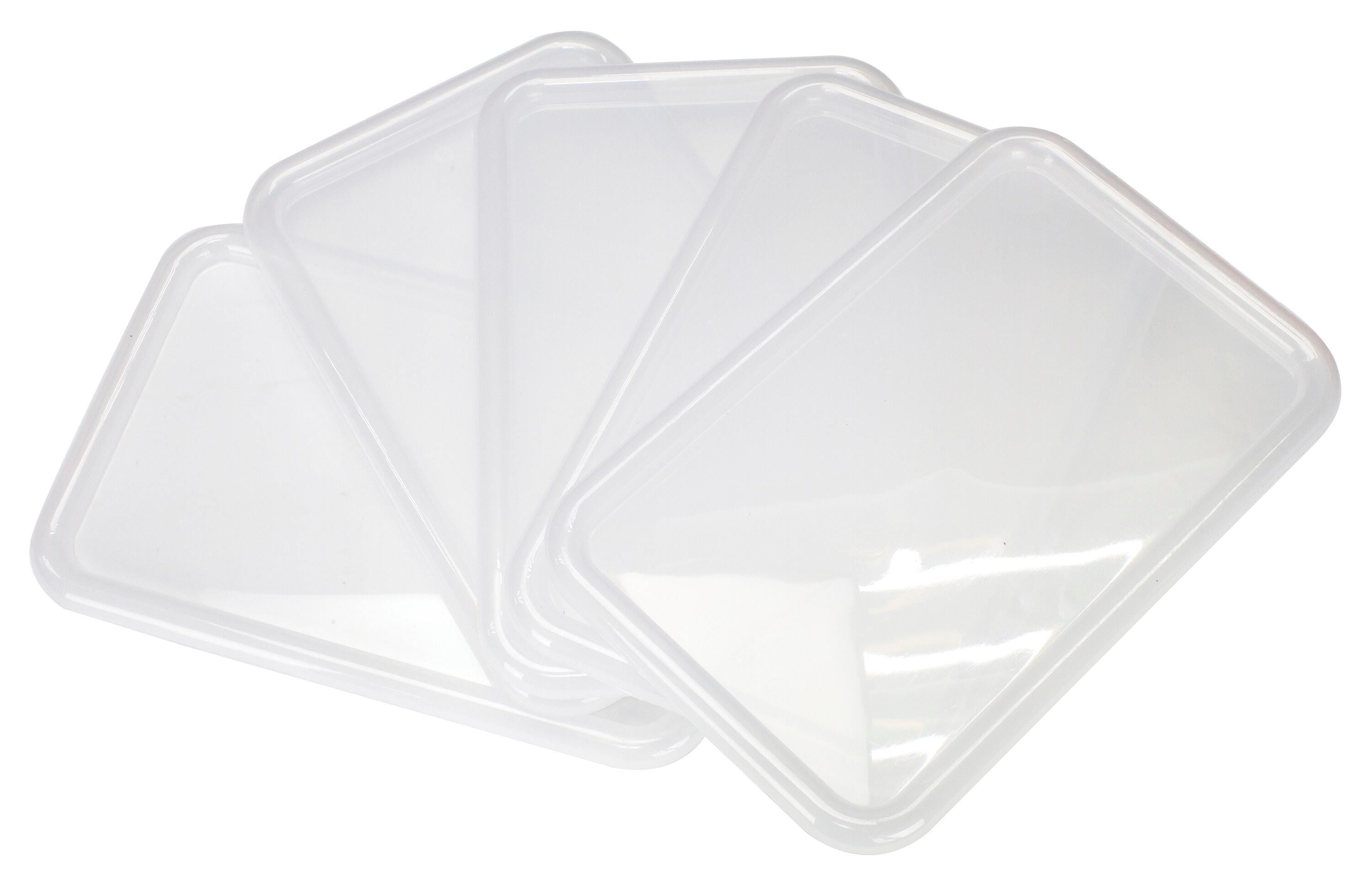 SCHOOL SMART STORAGE BIN NON-SNAP ON LID - 8 X 12-3/8 INCHES - TRANSLUCENT - PACK OF 5