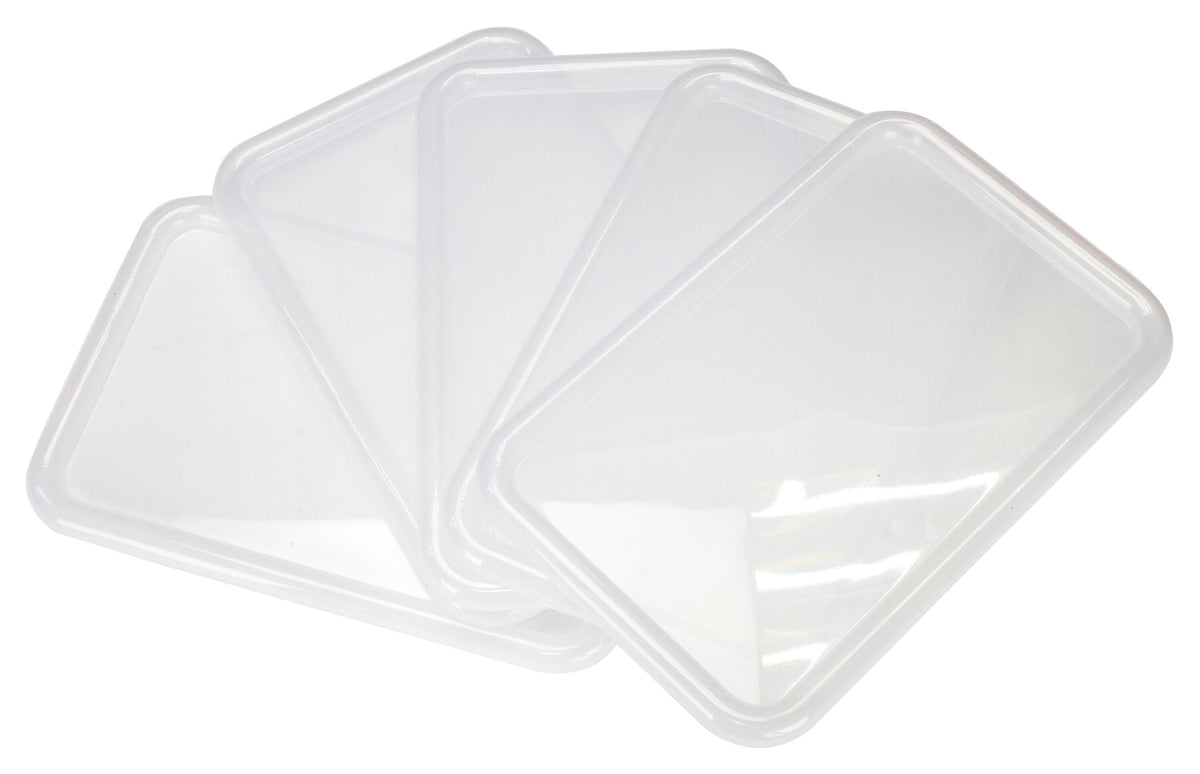 SCHOOL SMART STORAGE BIN NON-SNAP ON LID - 8 X 12-3/8 INCHES - TRANSLUCENT - PACK OF 5