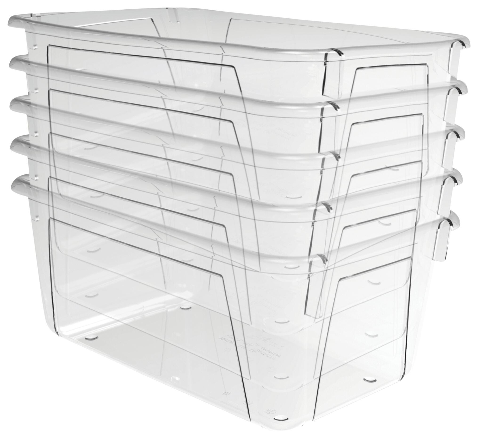 SCHOOL SMART PRIMARY COLORS STORAGE BIN - 7-7/8 X 12-1/4 X 5-3/8  - CLEAR - PACK OF 5