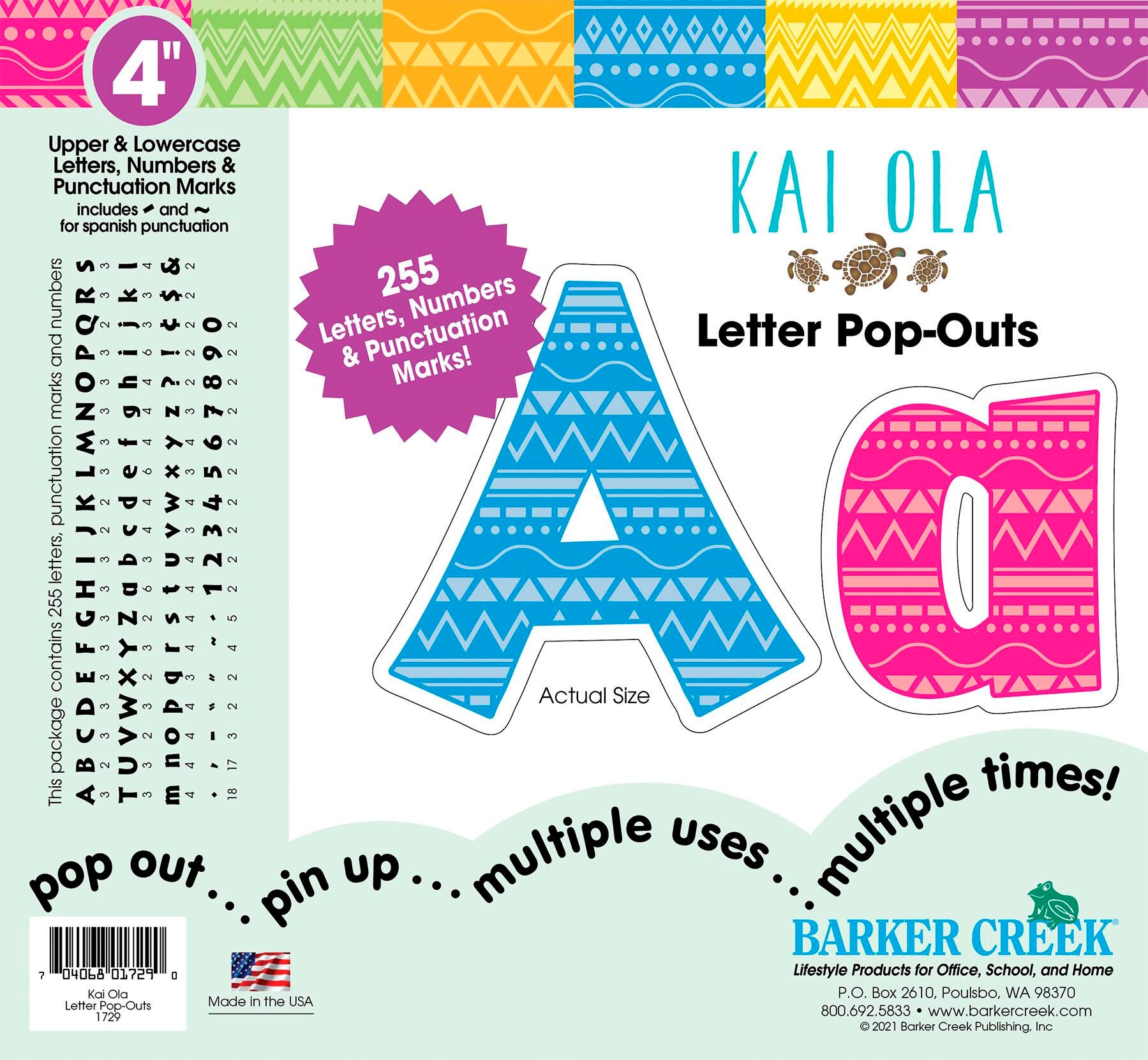 LETTERS POP OUT BARKER CREEK 4 IN BOHEMIAN