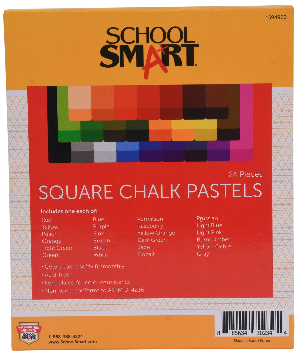 PASTEL CHALK SCHOOL SMART ASST COLOR SET OF 24