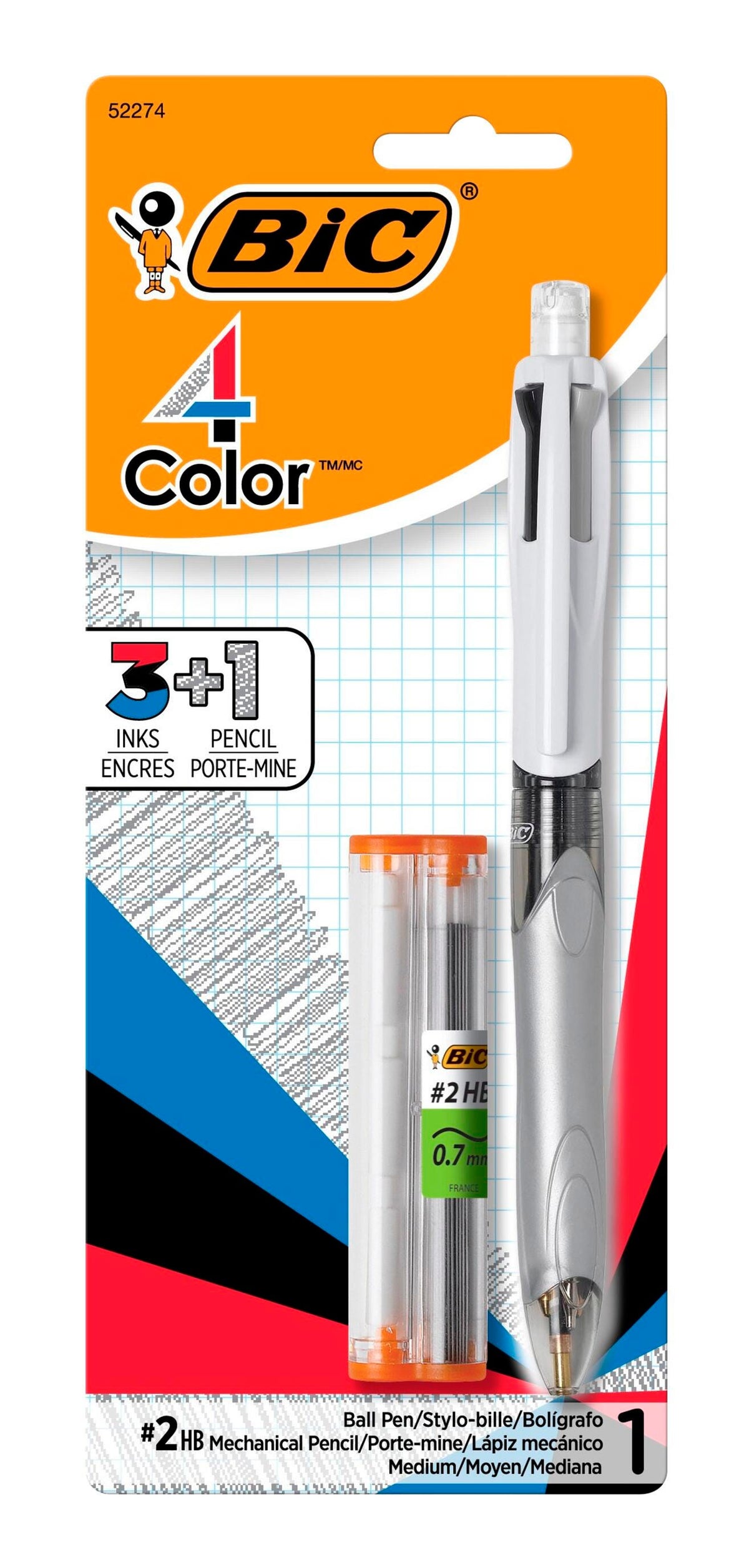PEN BIC 4-COLOR 3+1 WITH PENCIL EACH