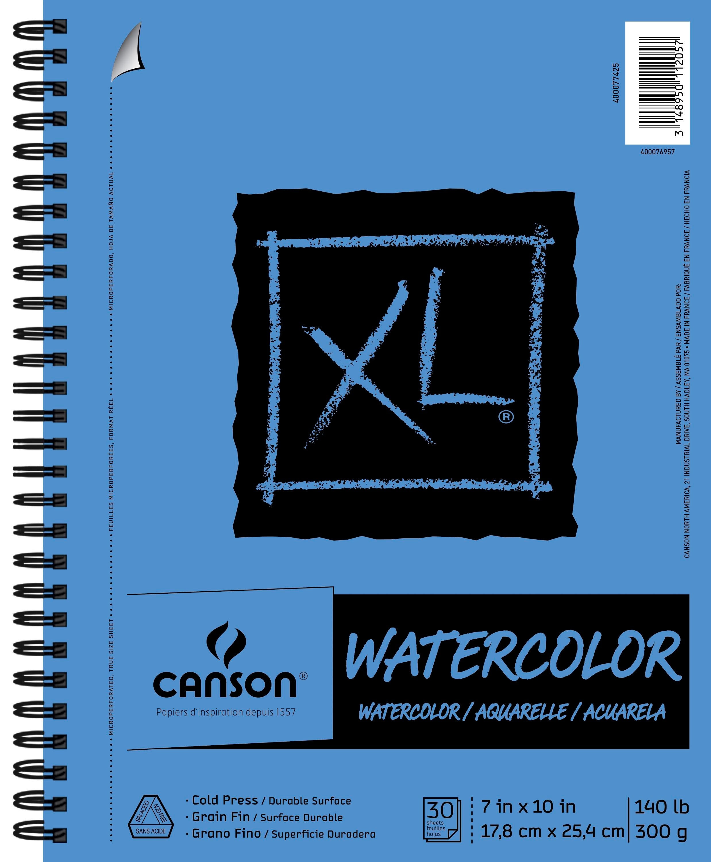 PAPER PAD WATERCOLOR CANSON XL 7X10 IN 140 LB 30 SHTS