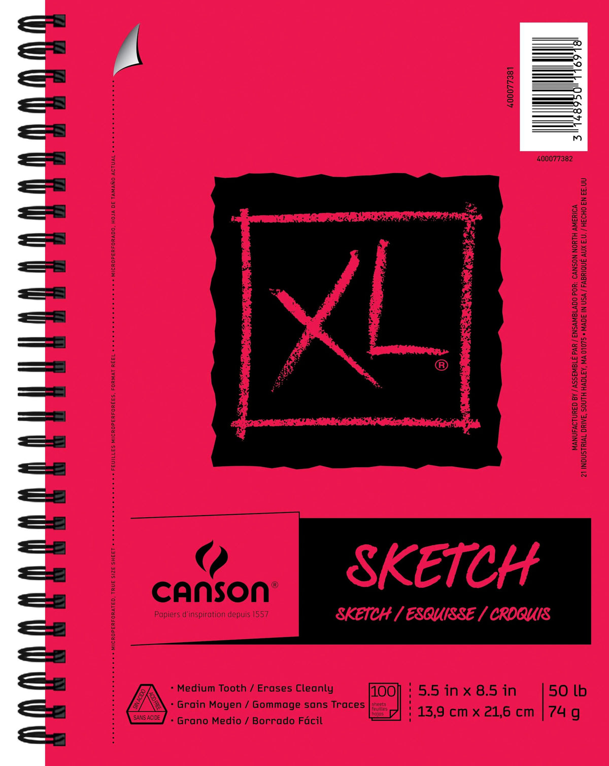 PAD SKETCH XL CANSON 5.5X8.5 IN 50 LB 100 SHTS
