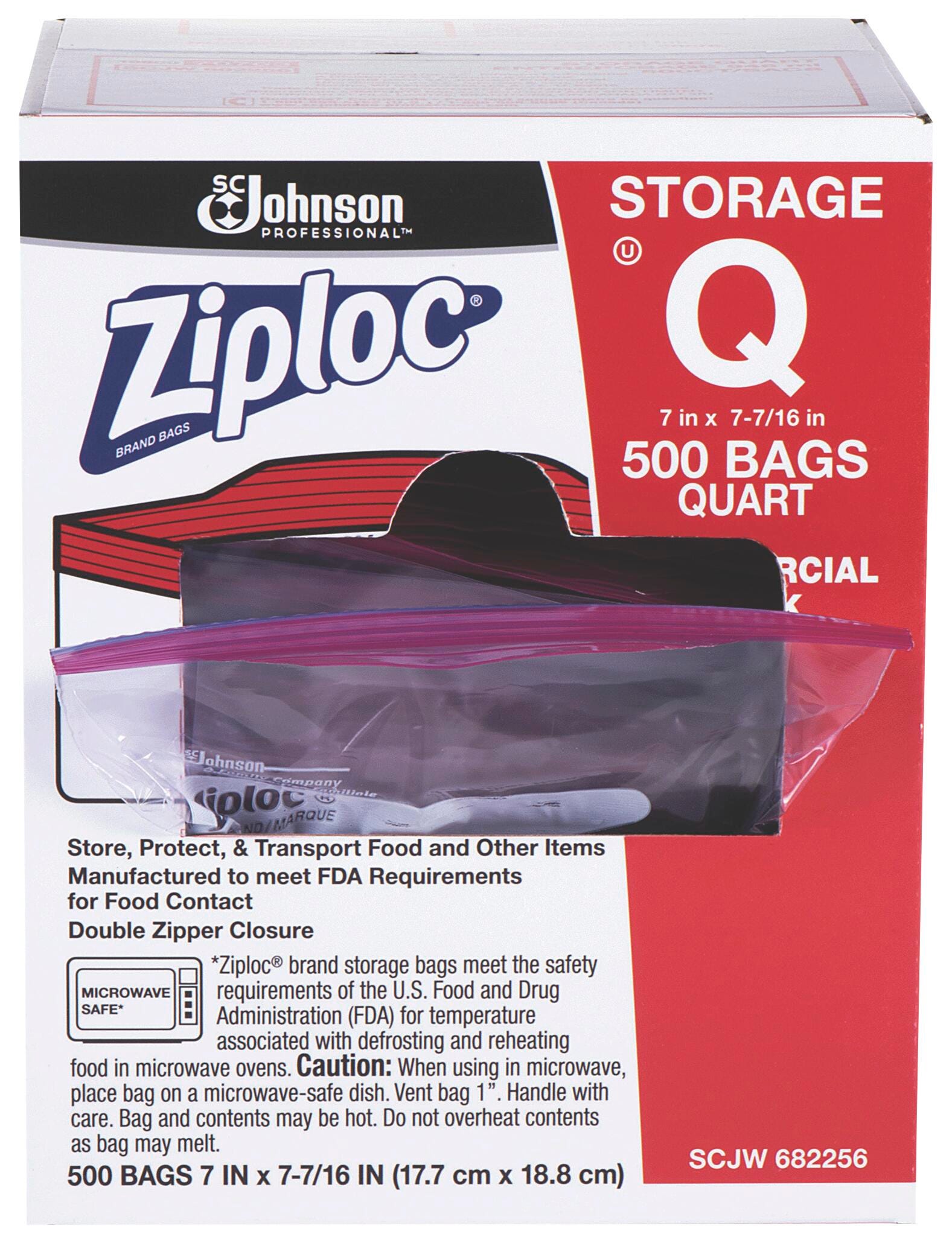 ZIPLOC STORAGE BAG QUART CASE OF 500