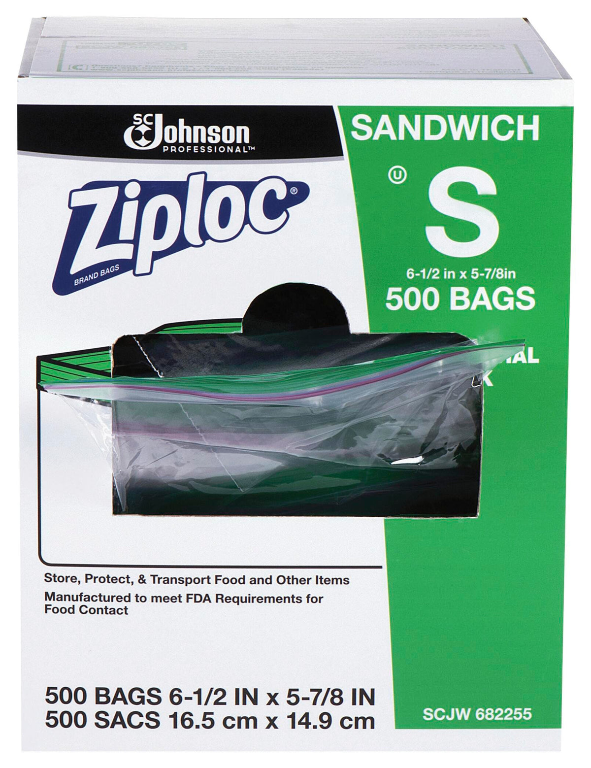 ZIPLOC STORAGE BAG SANDWICH CASE OF 500