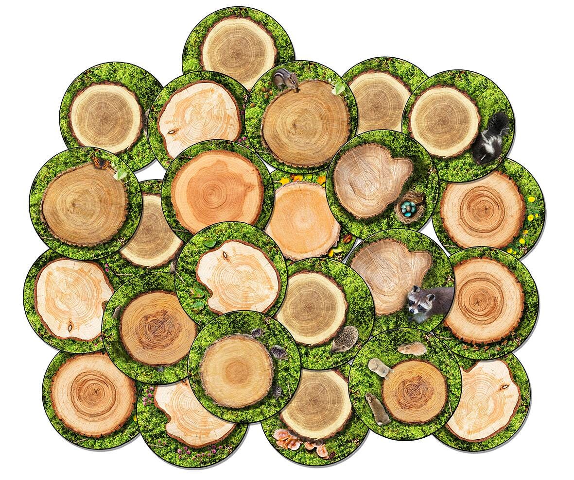 FLAGSHIP CARPETS - FOREST FLOOR STOW-N-GO - 16-INCH ROUNDS - SET OF 24