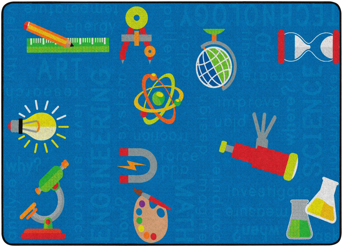 FLAGSHIP CARPETS - STEAM - 6 FT X 8 FT 4 IN RECTANGLE - BLUE