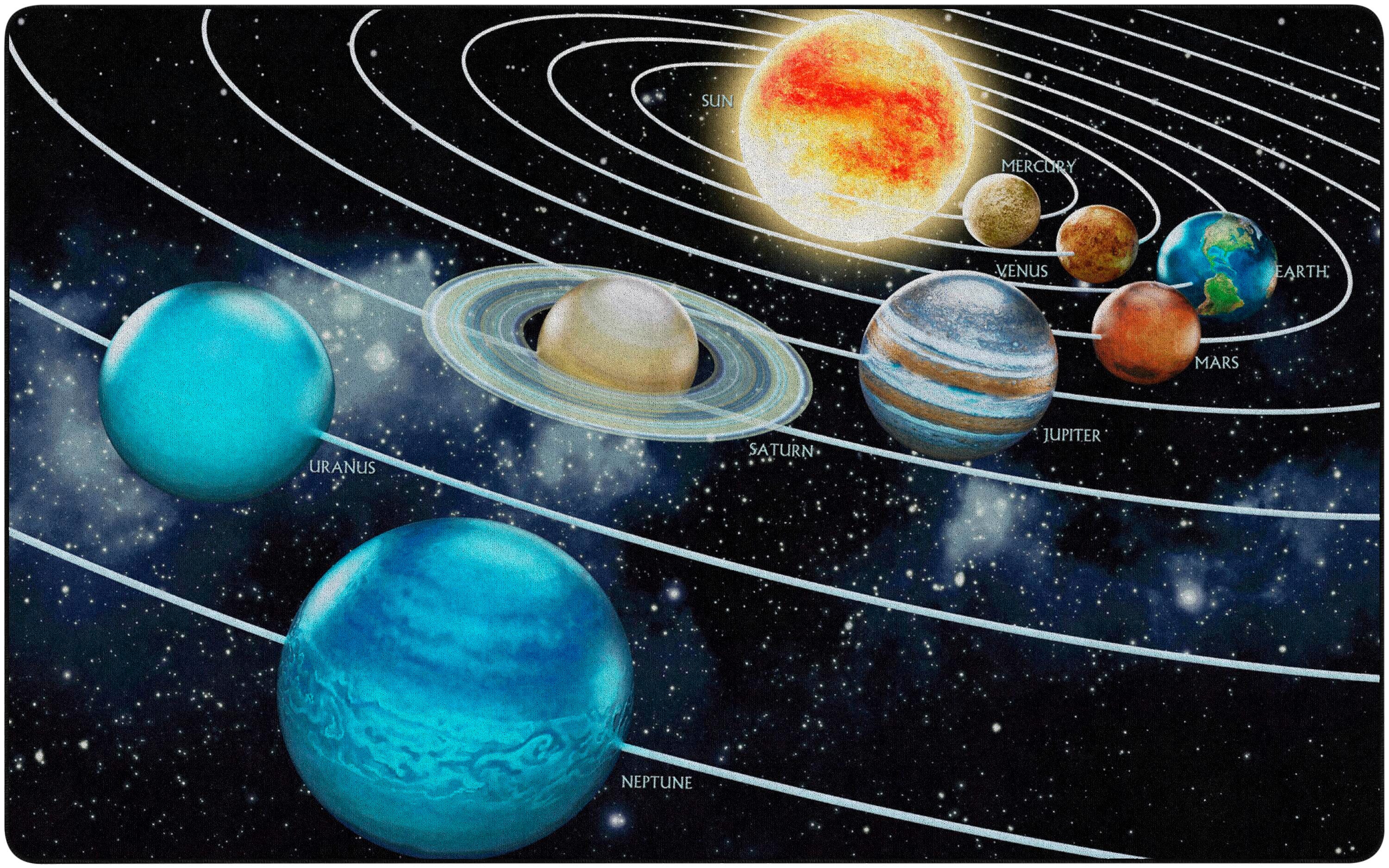 FLAGSHIP CARPETS - TRAVELING THE SOLAR SYSTEM - 6 FT X 8 FT 4 IN RECTANGLE