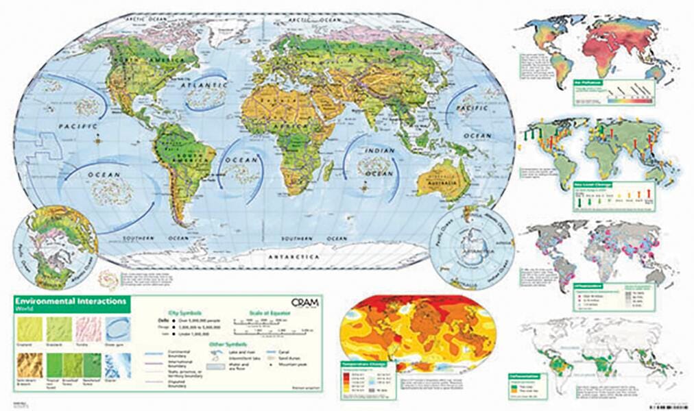 MAP ENVIRONMENTAL INTERACTIONS WORLD MAP