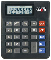 SCHOOL SMART CALCULATOR - BIG DISPLAY 8 DIGIT - BLACK - 1 AG10 BATTERY INCLUDED
