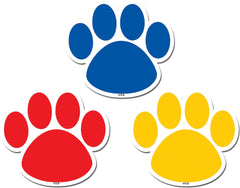 ACCENTS MAGNETIC COLORFUL PAW PRINTS 3 IN SET OF 18