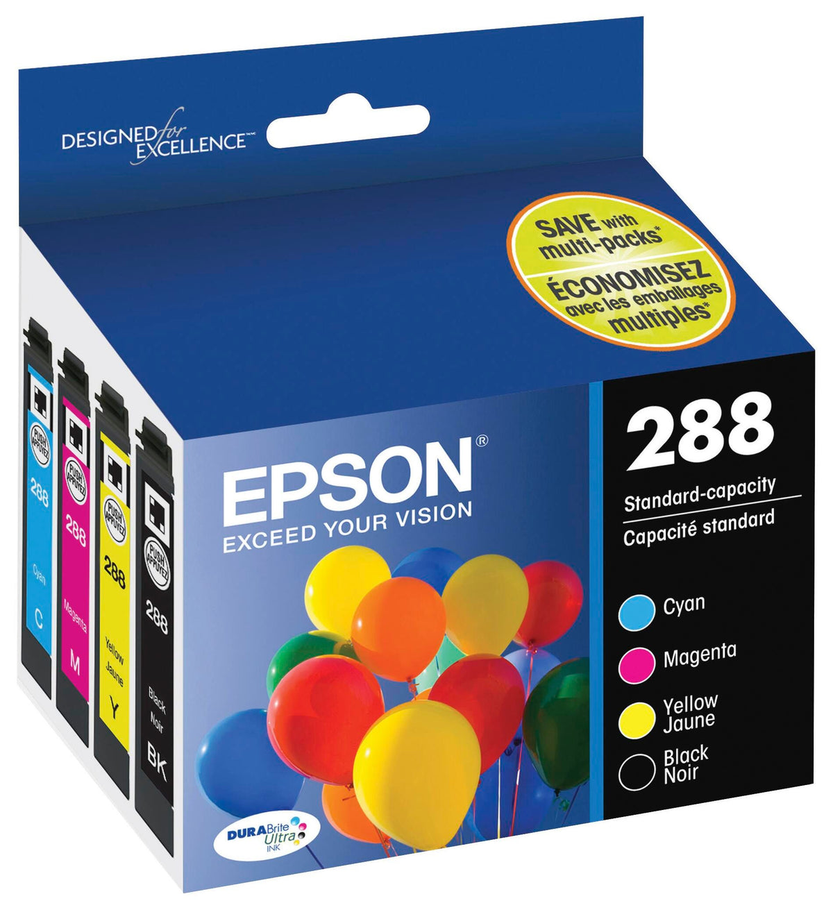 INK TONER CARTRIDGE EPSON DURABRITE EPST288120BCS MULTI-COLOR PK OF 4