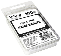 NAME BADGE ADHESIVE WHITE PK OF 100 CLI92277