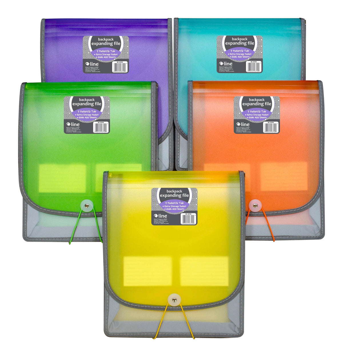 EXPANDING BACKPACK FILE 7 POCKET LETTER ASST COLOR