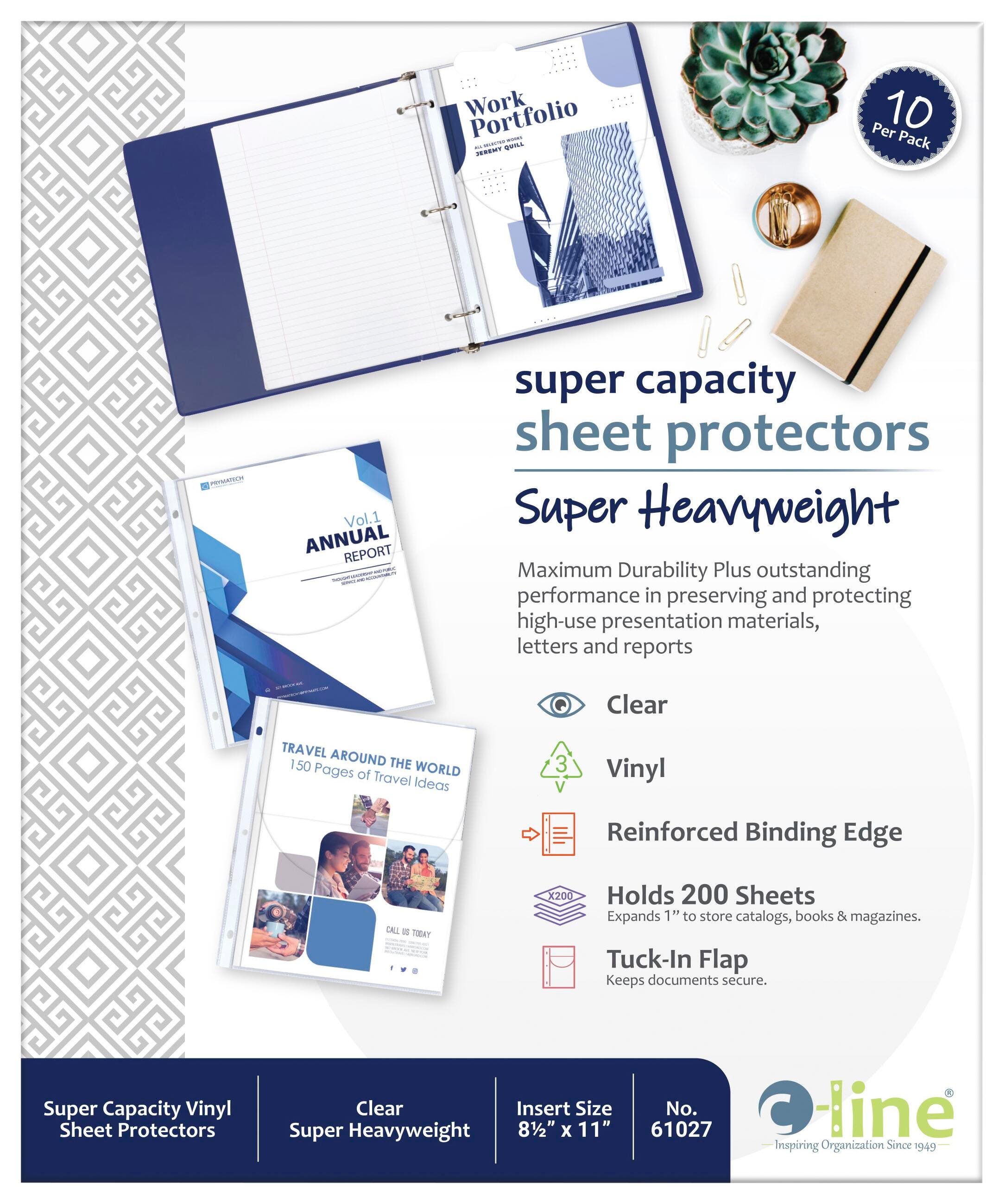 SHEET PROTECTOR VINYL 8.5X11 IN CLEAR PK OF 10