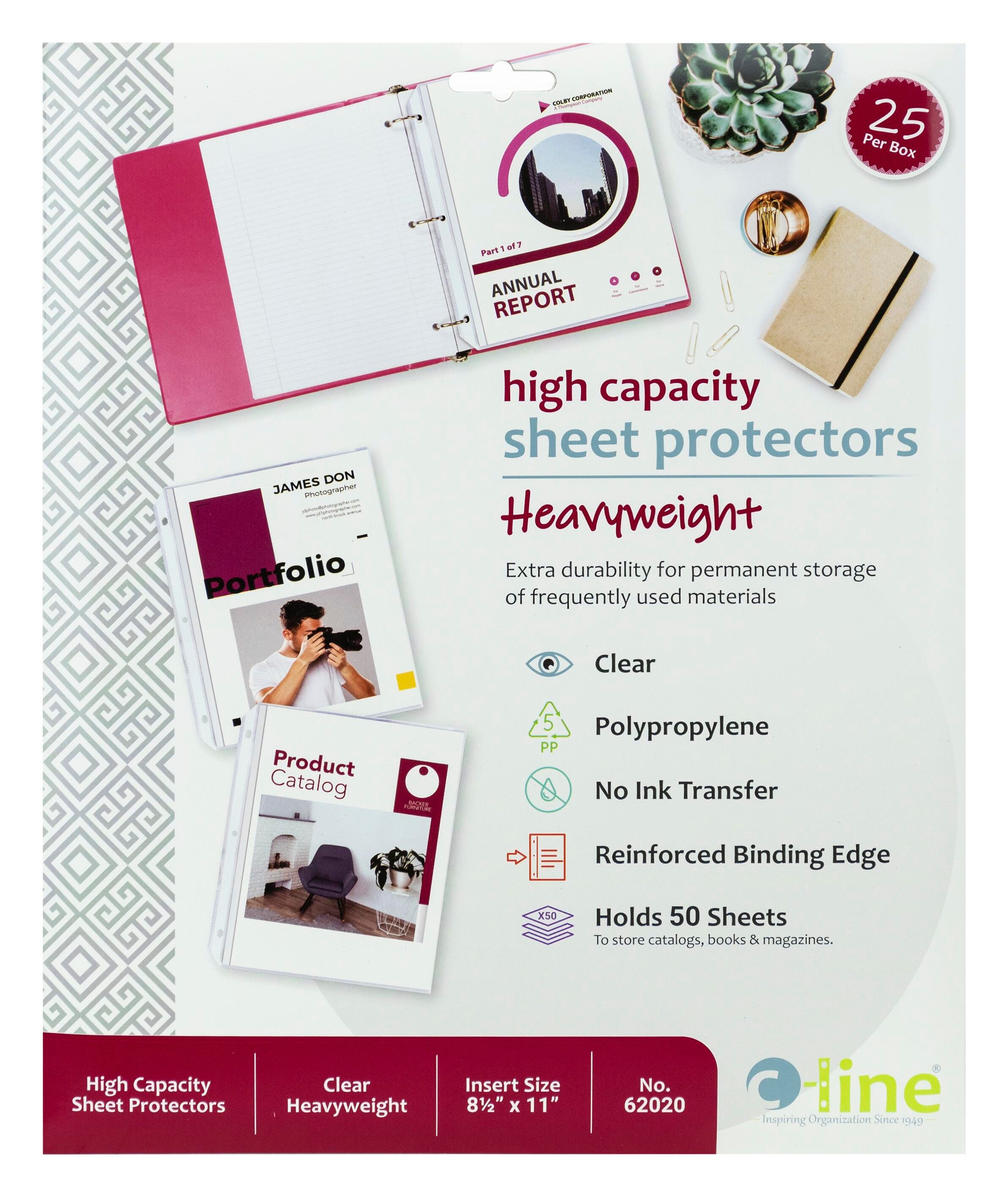 SHEET PROTECTOR POLY 8.5X11 IN CLEAR PK OF 25