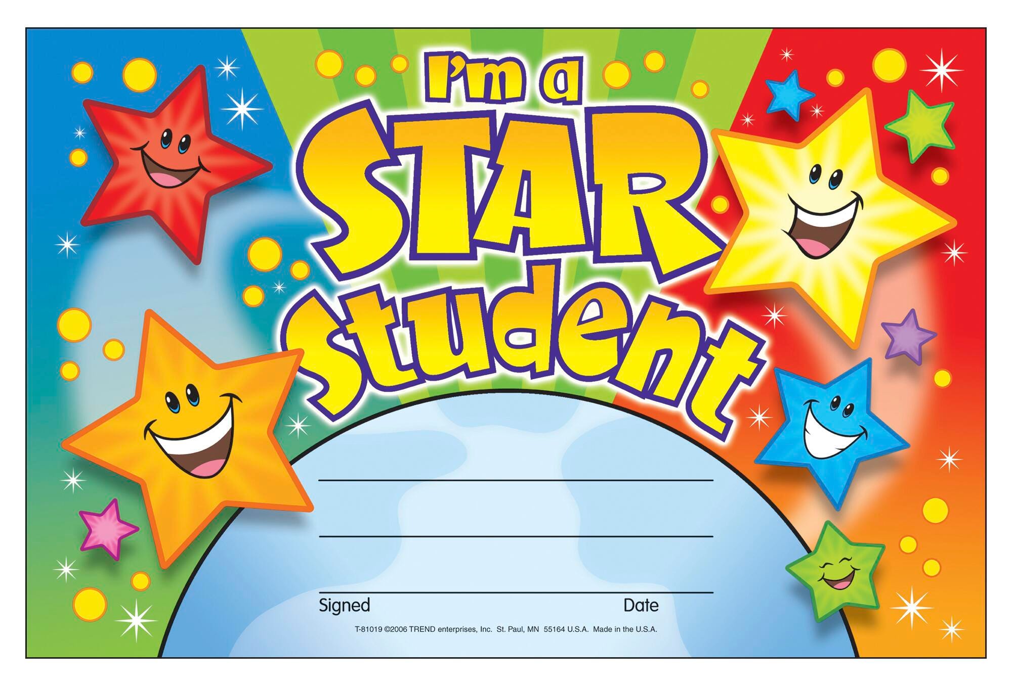 IM A STAR STUDENT RECOGNITION AWARDS PACK OF 30