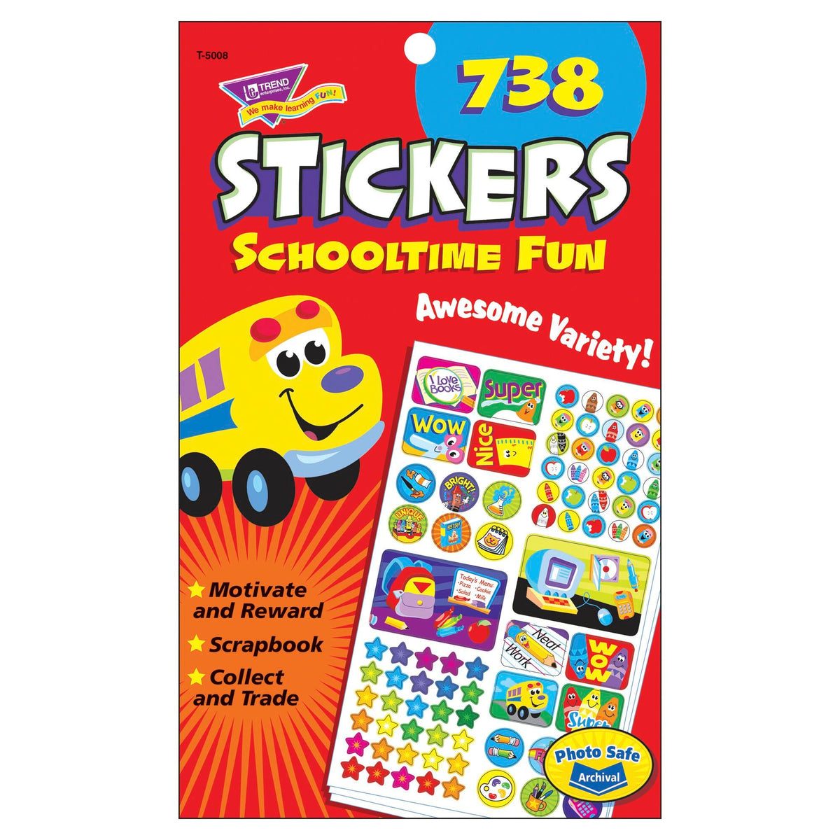 SCHOOLTIME FUN STICKER PAD - PACK OF 738