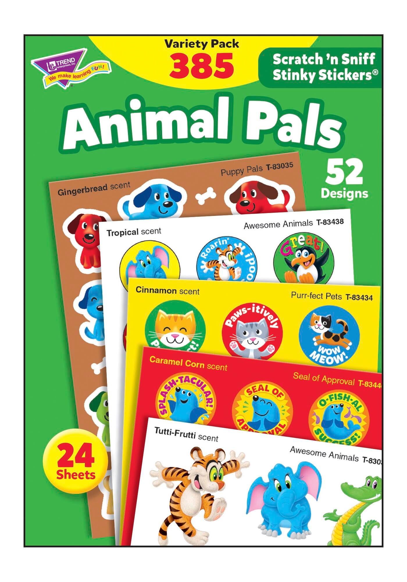 ANIMAL PALS STINKY STICKERS VARIETY - PACK OF 385