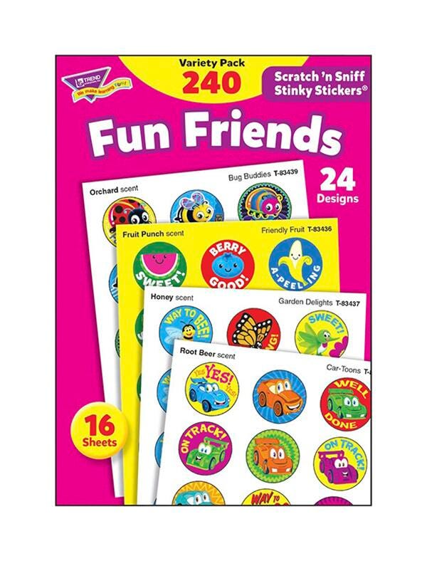FUN FRIENDS STINKY STICKERS VARIETY - PACK OF 240