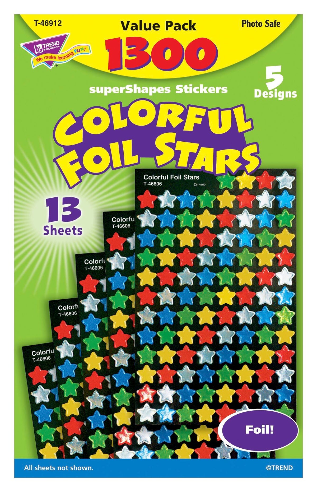 COLORFUL FOIL STARS SUPERSHAPES VALUE PACK - PACK OF 1300