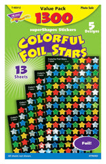 COLORFUL FOIL STARS SUPERSHAPES VALUE PACK - PACK OF 1300