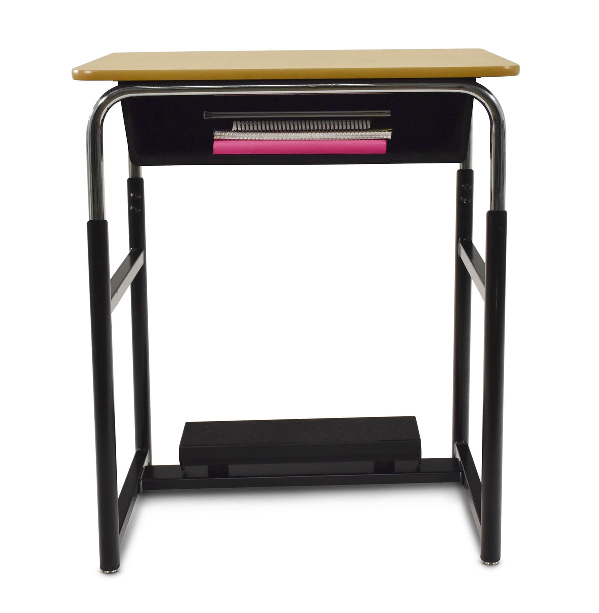 DESK - CLASSROOM SELECT - ROYAL SEATING 1600 SWITCH SIT OR STAND DESK - 26 W X 20 D - LAMINATE - T-MOLD - SPECIFY TOP COLOR - SPECIFY EDGE COLOR - SPECIFY BOOKBOX TYPE - YES