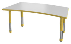 TABLE - CLASSROOM SELECT - NEOSHAPE BRIDGE ACTIVITY TABLE - 60 X 30 - SPECIFY PRODUCT HEIGHT - MARKERBOARD - T-MOLD - SPECIFY TOP COLOR - SPECIFY EDGE COLOR - SPECIFY LEG COLOR - NEOCLASS