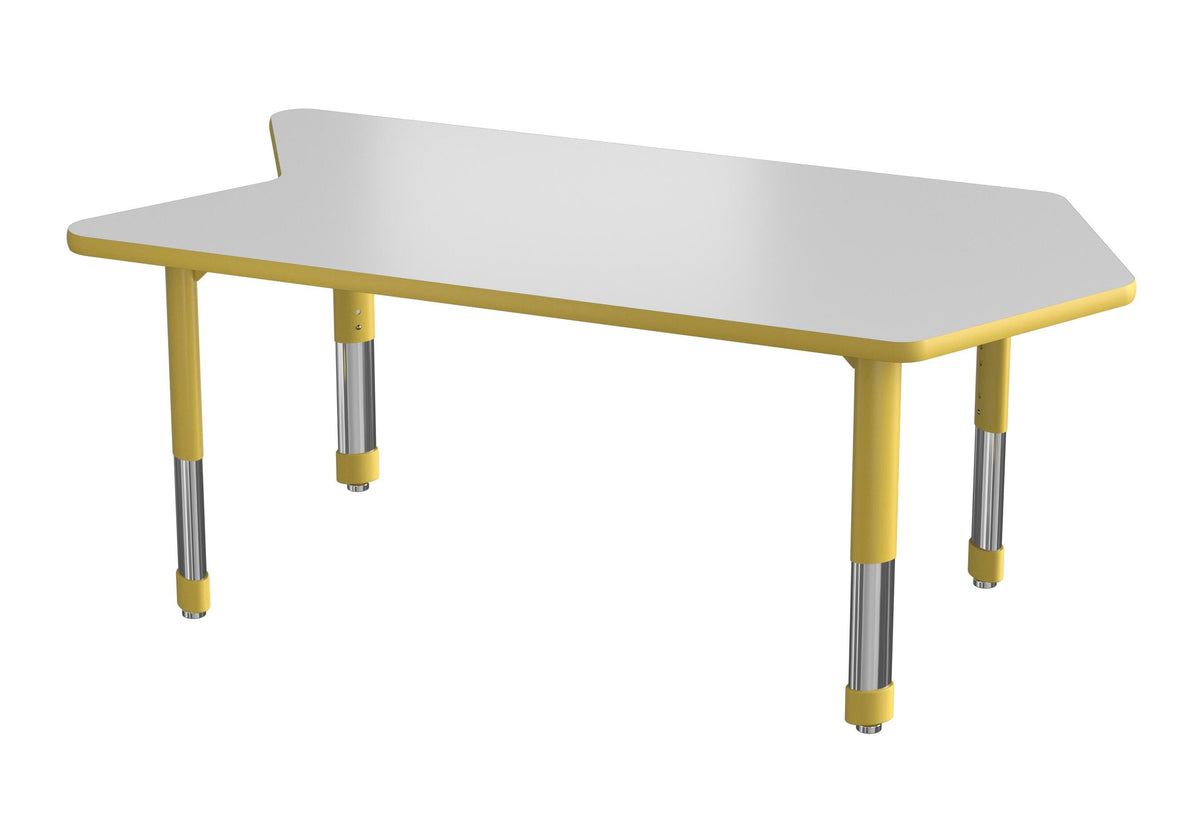TABLE - CLASSROOM SELECT - NEOSHAPE ARROW ACTIVITY TABLE - 60 X 30 - SPECIFY PRODUCT HEIGHT - MARKERBOARD - T-MOLD - SPECIFY TOP COLOR - SPECIFY EDGE COLOR - SPECIFY LEG COLOR - NEOCLASS