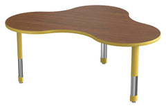 TABLE - CLASSROOM SELECT - NEOSHAPE BOOMERANG ACTIVITY TABLE - 60 X 42 - SPECIFY PRODUCT HEIGHT - LAMINATE - T-MOLD - SPECIFY TOP COLOR - SPECIFY EDGE COLOR - SPECIFY LEG COLOR - NEOCLASS