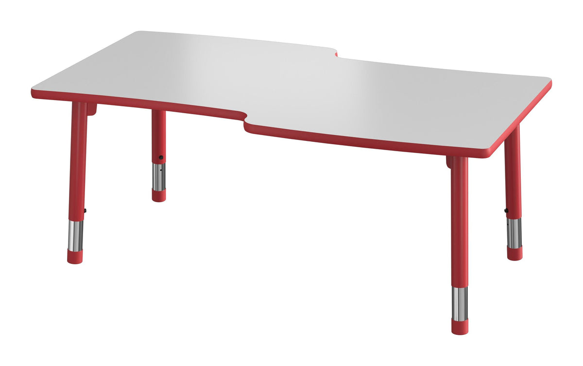 TABLE - CLASSROOM SELECT - NEOSHAPE WAVERLY ACTIVITY TABLE - 60 X 34 - SPECIFY PRODUCT HEIGHT - MARKERBOARD - T-MOLD - SPECIFY TOP COLOR - SPECIFY EDGE COLOR - SPECIFY LEG COLOR - APOLLO