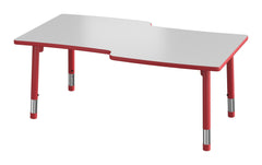 TABLE - CLASSROOM SELECT - NEOSHAPE WAVERLY ACTIVITY TABLE - 60 X 34 - SPECIFY PRODUCT HEIGHT - MARKERBOARD - T-MOLD - SPECIFY TOP COLOR - SPECIFY EDGE COLOR - SPECIFY LEG COLOR - APOLLO