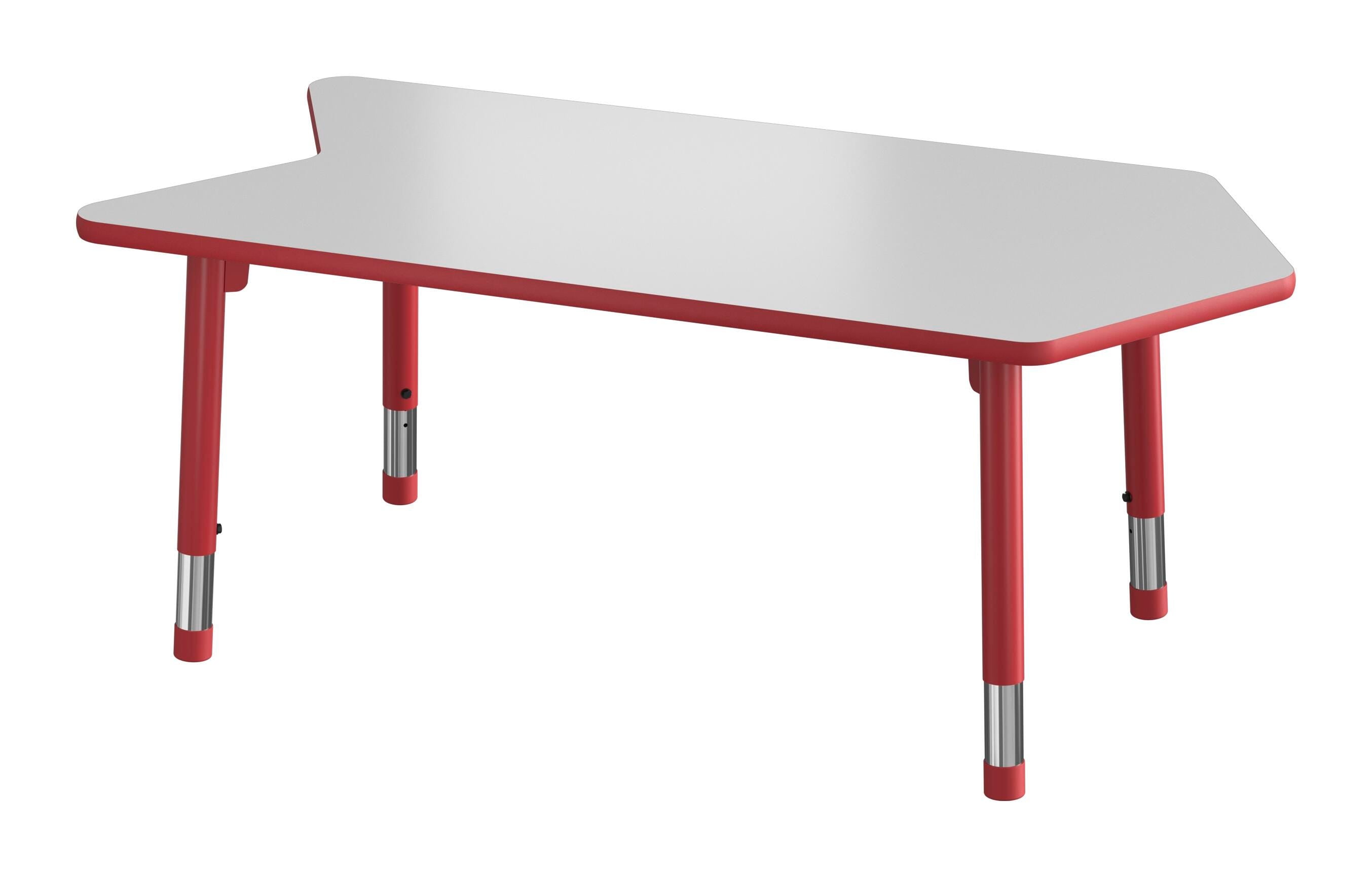 TABLE - CLASSROOM SELECT - NEOSHAPE ARROW ACTIVITY TABLE - 60 X 30 - SPECIFY PRODUCT HEIGHT - MARKERBOARD - T-MOLD - SPECIFY TOP COLOR - SPECIFY EDGE COLOR - SPECIFY LEG COLOR - APOLLO