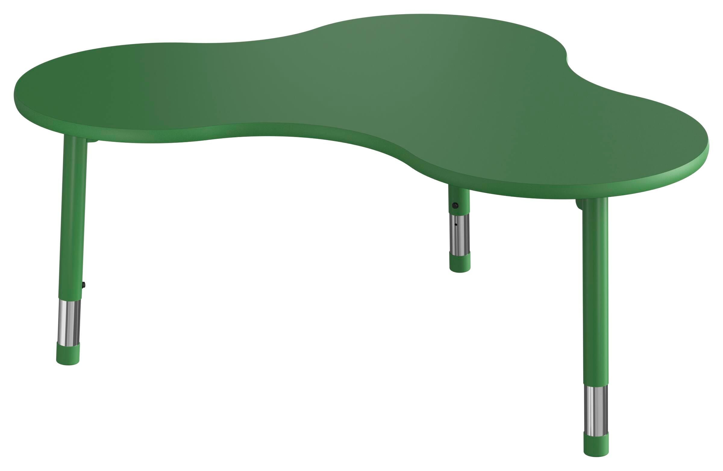 TABLE - CLASSROOM SELECT - NEOSHAPE BOOMERANG ACTIVITY TABLE - 60 X 42 - SPECIFY PRODUCT HEIGHT - LAMINATE - T-MOLD - SPECIFY TOP COLOR - SPECIFY EDGE COLOR - SPECIFY LEG COLOR - APOLLO