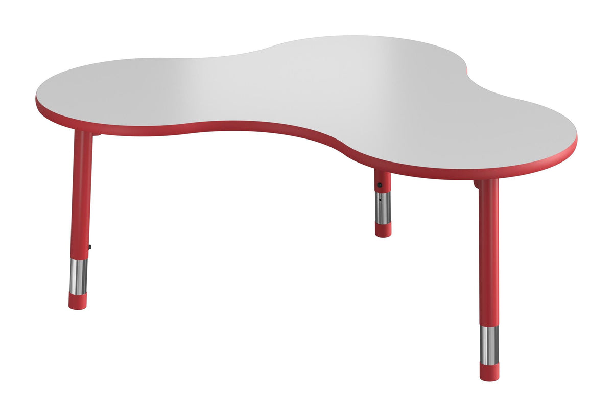 TABLE - CLASSROOM SELECT - NEOSHAPE BOOMERANG ACTIVITY TABLE - 60 X 42 - SPECIFY PRODUCT HEIGHT - MARKERBOARD - T-MOLD - SPECIFY TOP COLOR - SPECIFY EDGE COLOR - SPECIFY LEG COLOR - APOLLO