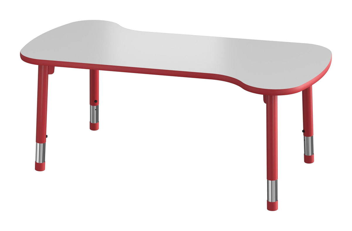 TABLE - CLASSROOM SELECT - NEOSHAPE SWIRL ACTIVITY TABLE - 60 X 30 - SPECIFY PRODUCT HEIGHT - MARKERBOARD - T-MOLD - SPECIFY TOP COLOR - SPECIFY EDGE COLOR - SPECIFY LEG COLOR - APOLLO