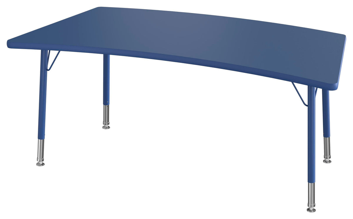 TABLE - CLASSROOM SELECT - NEOSHAPE BRIDGE ACTIVITY TABLE - 60 X 30 - SPECIFY PRODUCT HEIGHT - LAMINATE - T-MOLD - SPECIFY TOP COLOR - SPECIFY EDGE COLOR - SPECIFY LEG COLOR - STANDARD