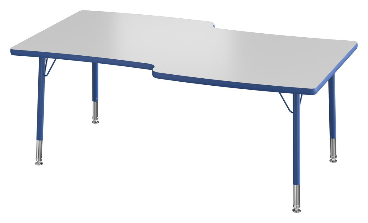 TABLE - CLASSROOM SELECT - NEOSHAPE WAVERLY ACTIVITY TABLE - 60 X 34 - SPECIFY PRODUCT HEIGHT - MARKERBOARD - T-MOLD - SPECIFY TOP COLOR - SPECIFY EDGE COLOR - SPECIFY LEG COLOR - STANDARD