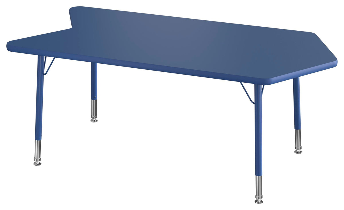 TABLE - CLASSROOM SELECT - NEOSHAPE ARROW ACTIVITY TABLE - 60 X 30 - SPECIFY PRODUCT HEIGHT - LAMINATE - T-MOLD - SPECIFY TOP COLOR - SPECIFY EDGE COLOR - SPECIFY LEG COLOR - STANDARD
