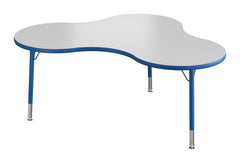 TABLE - CLASSROOM SELECT - NEOSHAPE BOOMERANG ACTIVITY TABLE - 60 X 42 - SPECIFY PRODUCT HEIGHT - MARKERBOARD - T-MOLD - SPECIFY TOP COLOR - SPECIFY EDGE COLOR - SPECIFY LEG COLOR - STANDARD