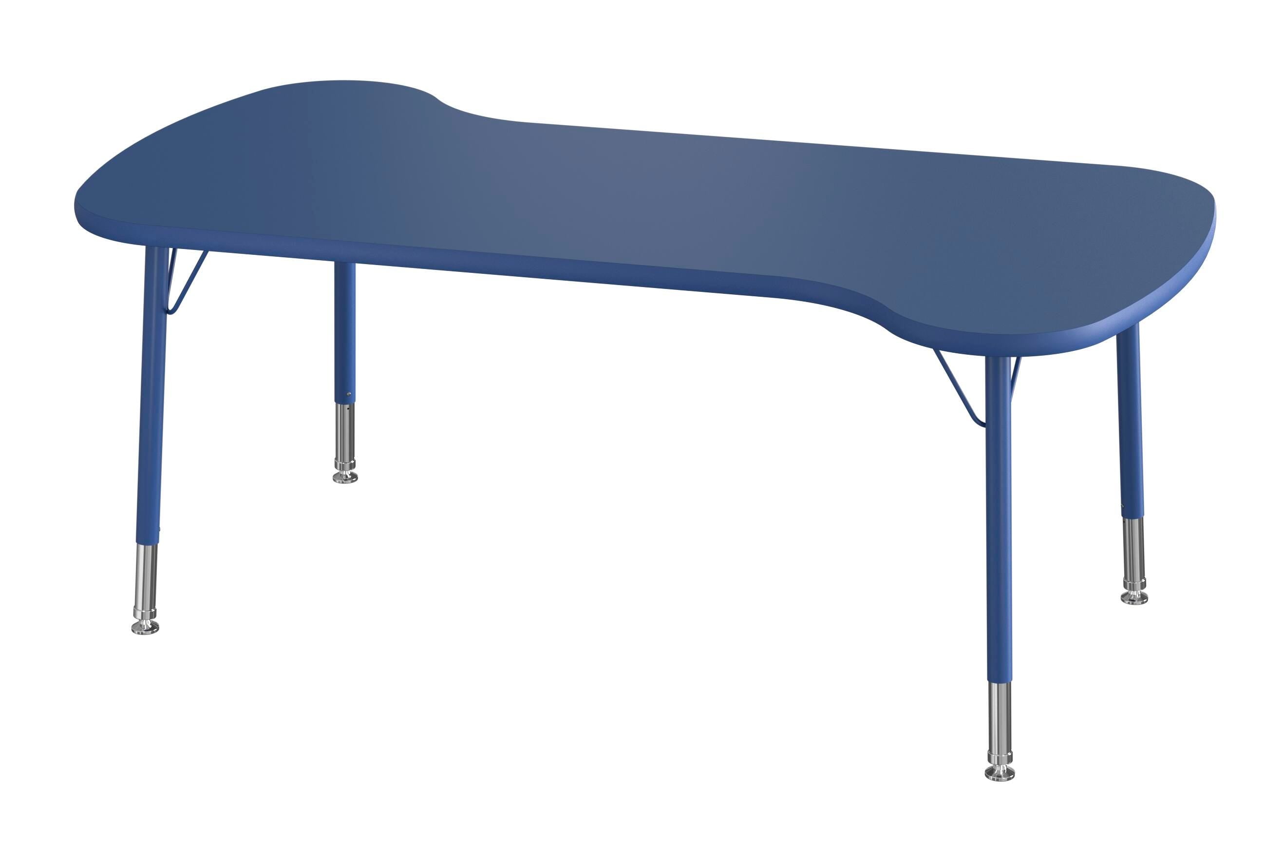 TABLE - CLASSROOM SELECT - NEOSHAPE SWIRL ACTIVITY TABLE - 60 X 30 - SPECIFY PRODUCT HEIGHT - LAMINATE - T-MOLD - SPECIFY TOP COLOR - SPECIFY EDGE COLOR - SPECIFY LEG COLOR - STANDARD